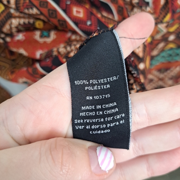 Zac & Rachel Bundle Of 2 Orange Blue Aztec Multicolor Flowy Boho Blouses Sz 3X - Picture 7 of 13